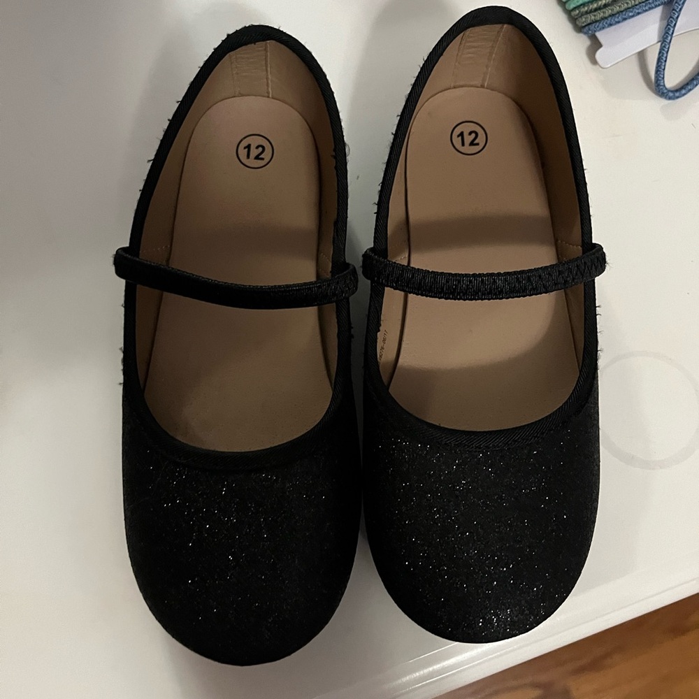 Black Glitter Kids Shoes
